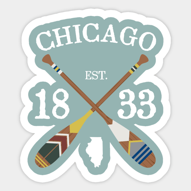 Paddle Chicago, CHI Lake Life Painted Oars Sticker by GreatLakesLocals